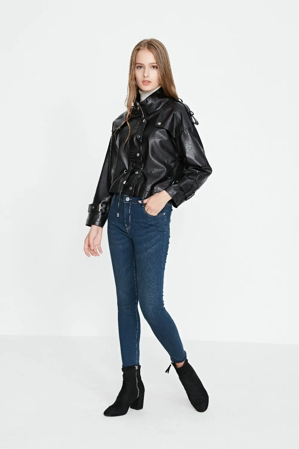 Горячая распродажа Женские зимние куртки и пальто Новые брендовые кожаные куртки байкерская куртка из искусственной кожи розовый 7 цветов