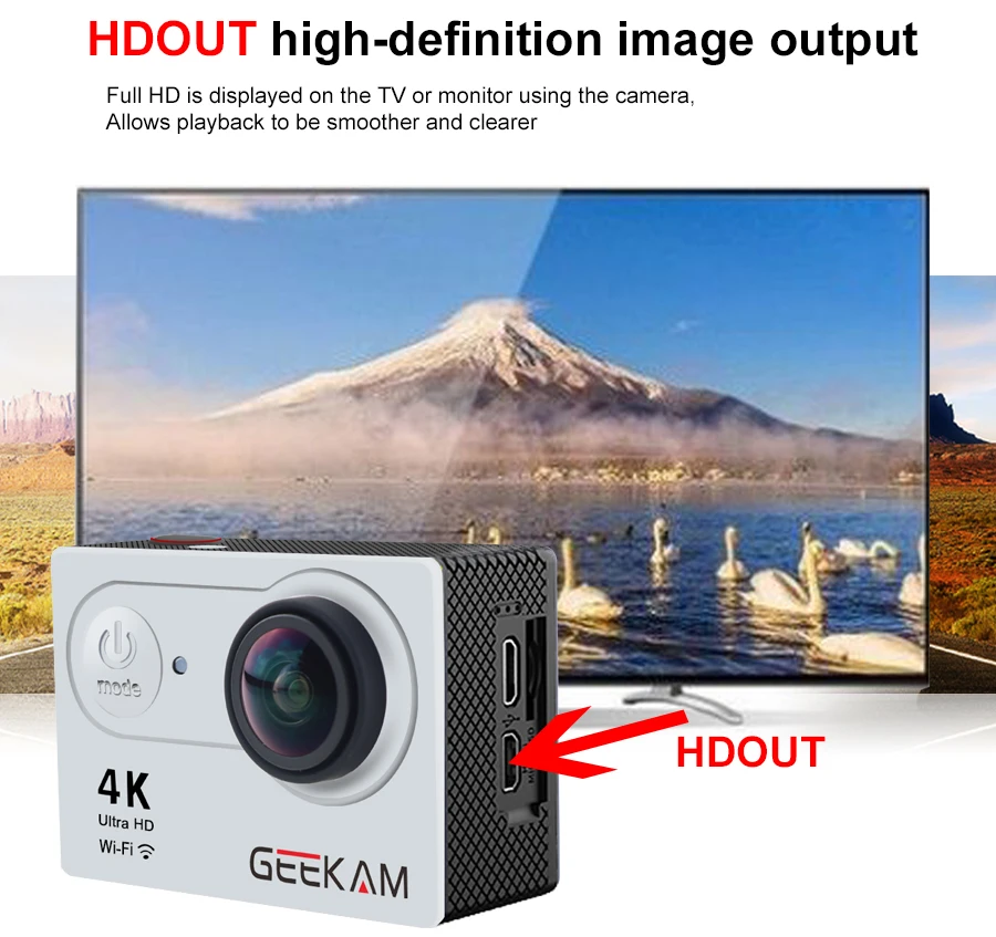 Экшен камера экшн камера H9/H9R hd спорт действий камеры wi-fi экшен камера экшенкамера экш action camera dash camera OEM eken h9 фотоаппарат видеокамера фотоаппараты