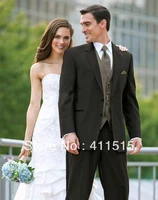 free shippingcustom tuxedosdark gray notch gray lapel groom wear tuxedos wedding clothing dress custom party groom suits