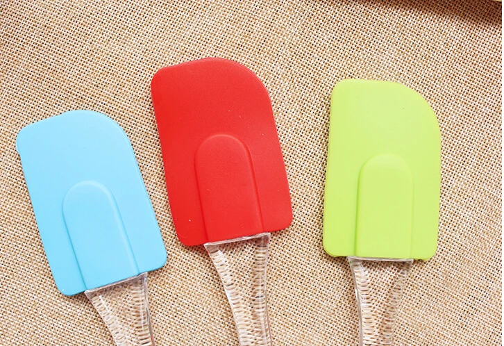 Силиконовый скребок для муки/сливочного шпателя с прозрачной ручкой 1 шт.