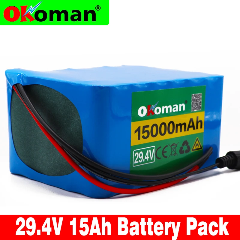 Okoman 7S5P 24v 15Ah аккумулятор 250w 29,4 V 15000mAh литий-ионный аккумулятор подходит для инвалидной коляски Мотор мощность для электрического велосипеда