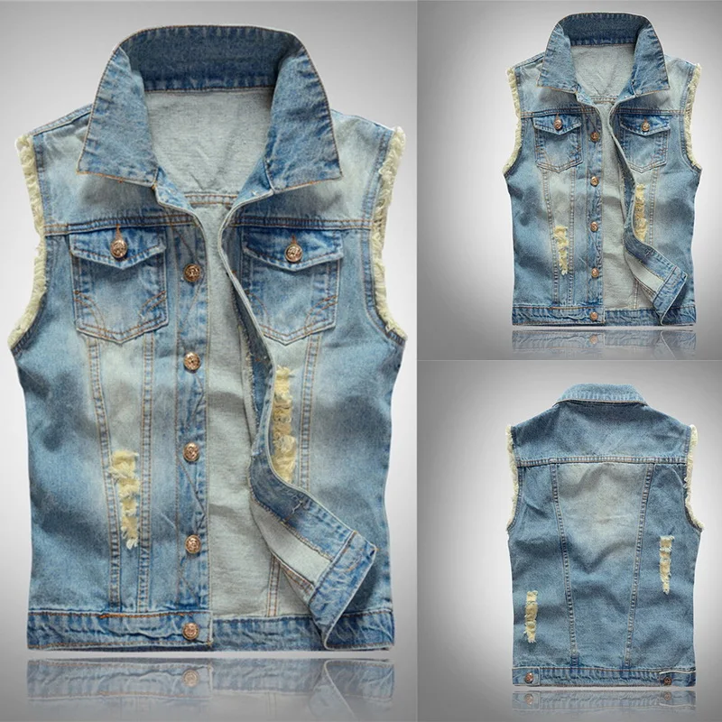 SFIT мужской джинсовый жилет без рукавов с отворотом куртка пальто подростковый