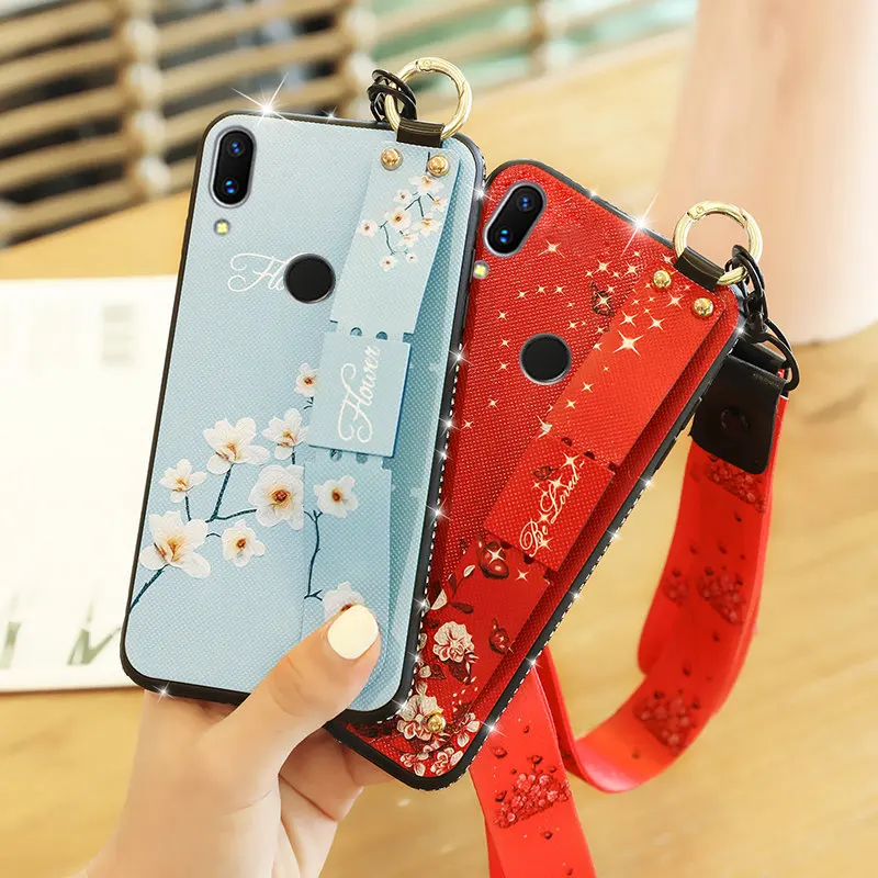 Чехол для OPPO A3S A5S A1 F9 F11 F7 F5 F3 F1 Plus F1S R15 R17 Pro мягкий чехол с бриллиантами и ремешком |
