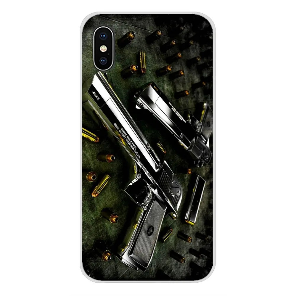 Мягкие прозрачные чехлы для Apple iPhone X XR XS MAX 4 4S 5 5S 5C SE 6 6S 7 8 Plus ipod touch пули пистолета