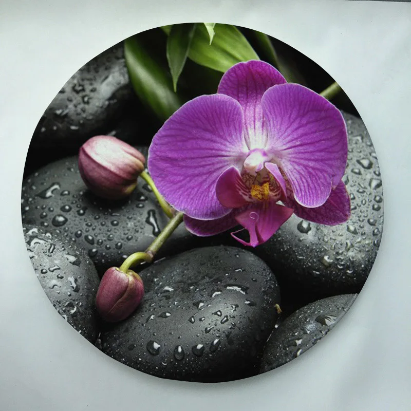 Напольный коврик серии орхидеи нескользящий круглый ковер с принтом на заказ для