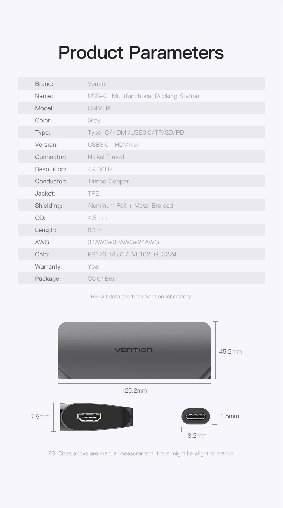 Vention usb-хаб USB C к HDMI SD/TF кард-ридер Thunderbolt 3 адаптер для MacBook samsung Galaxy S9 huawei P20 Pro type C концентратор
