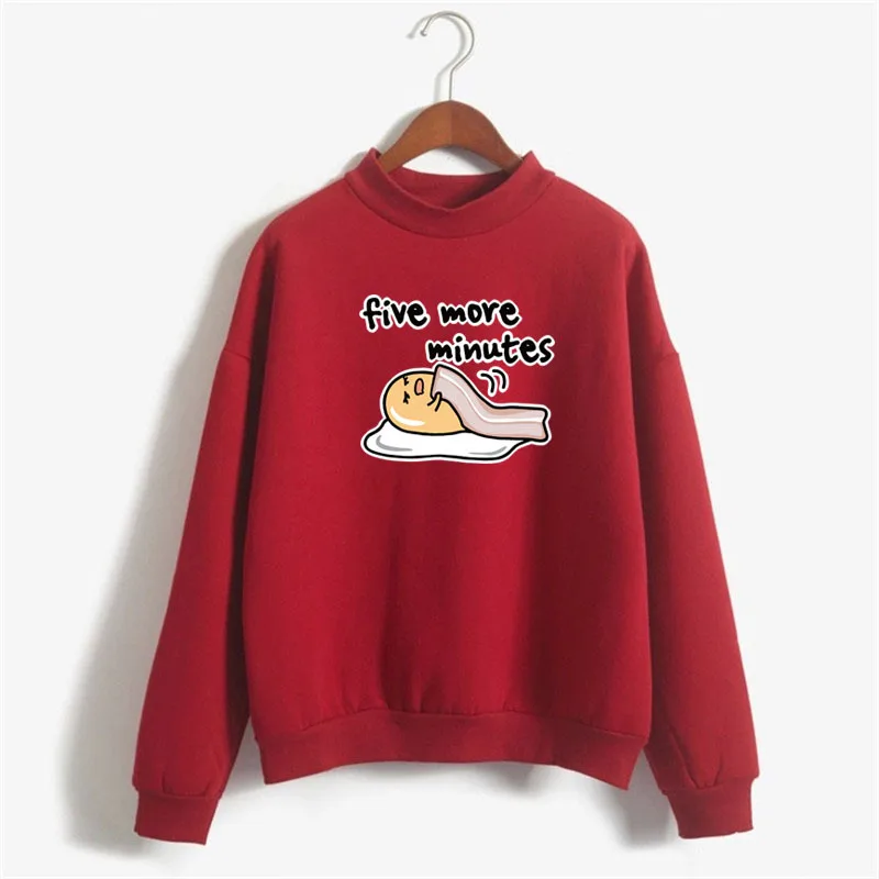 Японский Харадзюку Kawaii Gudetama толстовки с принтом для женщин ленивый яйцо негабаритных худи забавная осенняя одежда зимние розовые свитшоты