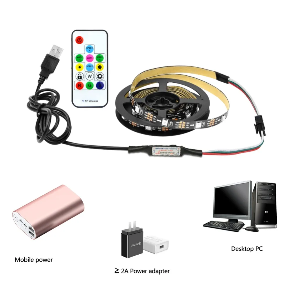 Светодиодная лента IP30 IP65 IP67 DC5V WS2812B Smart IC RGB 5050 цветной телевизор 1 м 5 30 60 74 96 144