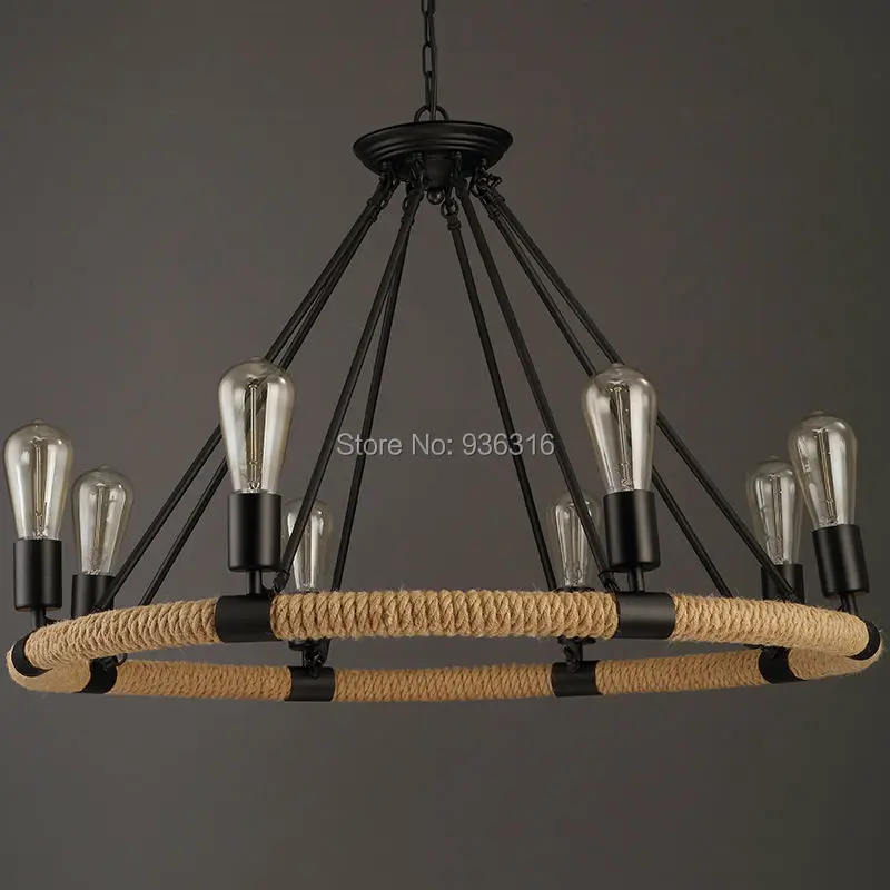 Урожай Веревка Подвеска Свет Лампы Лофт Творческая Личность Промышленные Эдисон