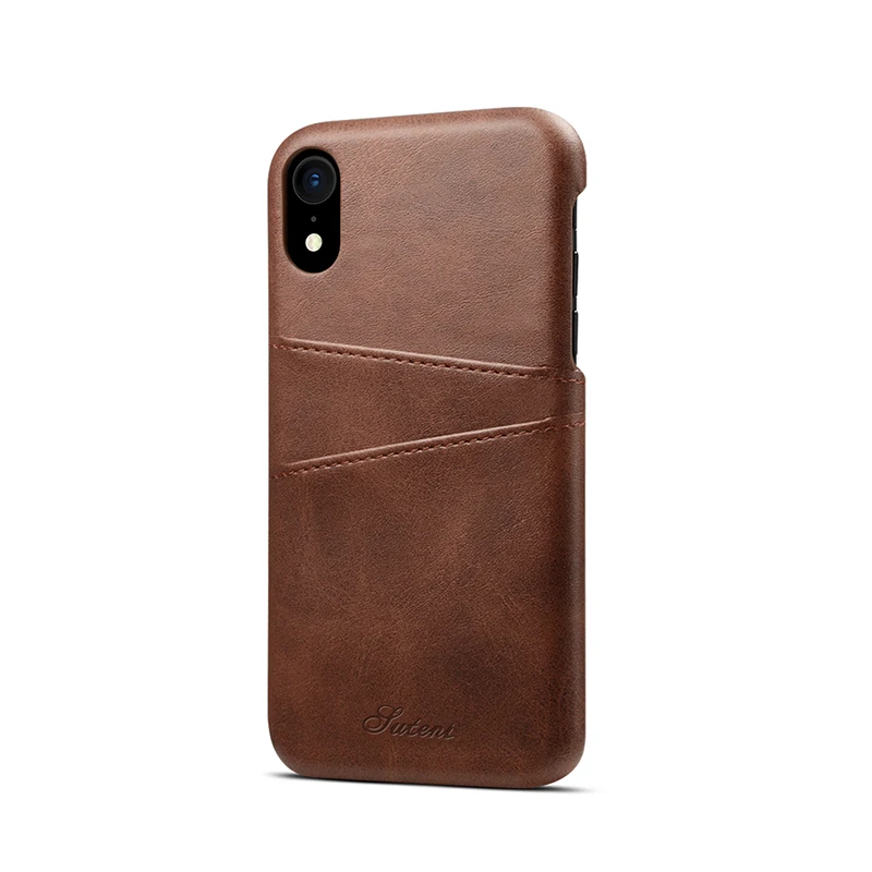 Коричневый Винтажный кожаный чехол для iPhone X, XR, Xs, Max, ультра тонкий держатель с отделениями для карт, чехол для телефона s, для iPhone 10, 8, 7 Plus, чехол - Цвет: Коричневый