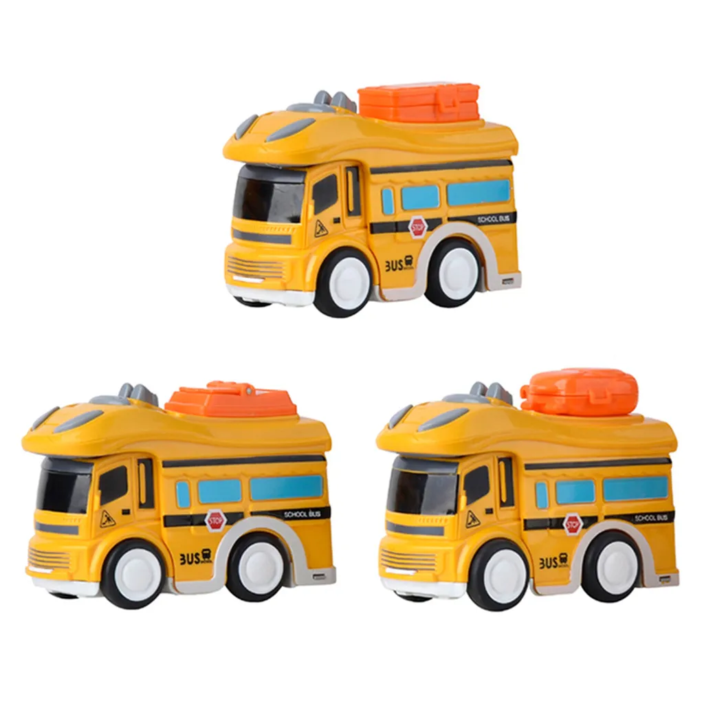 Автобусная модель автомобиля кирпичи большие частицы здание школьный автобус