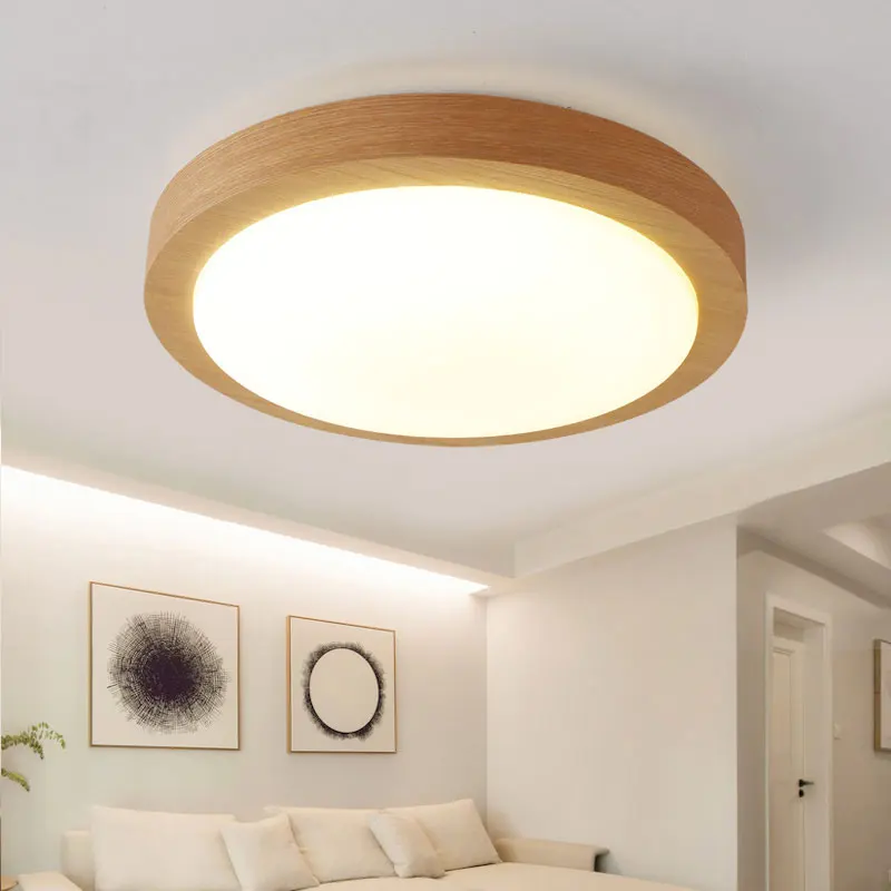 Современный светодиодный светильник из дерева потолочные светильники круглой