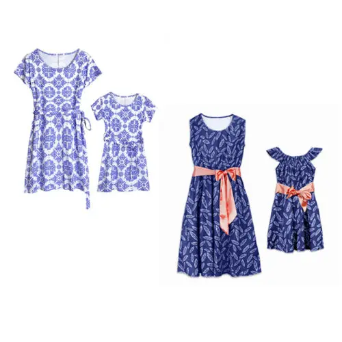 Emmababy Summer Family Matching Floral Clothes Lady Mother Daughter Baby Girls Dress Outfits | Мать и ребенок