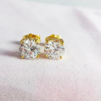 round cut earrings yellow gold filled stud earrings