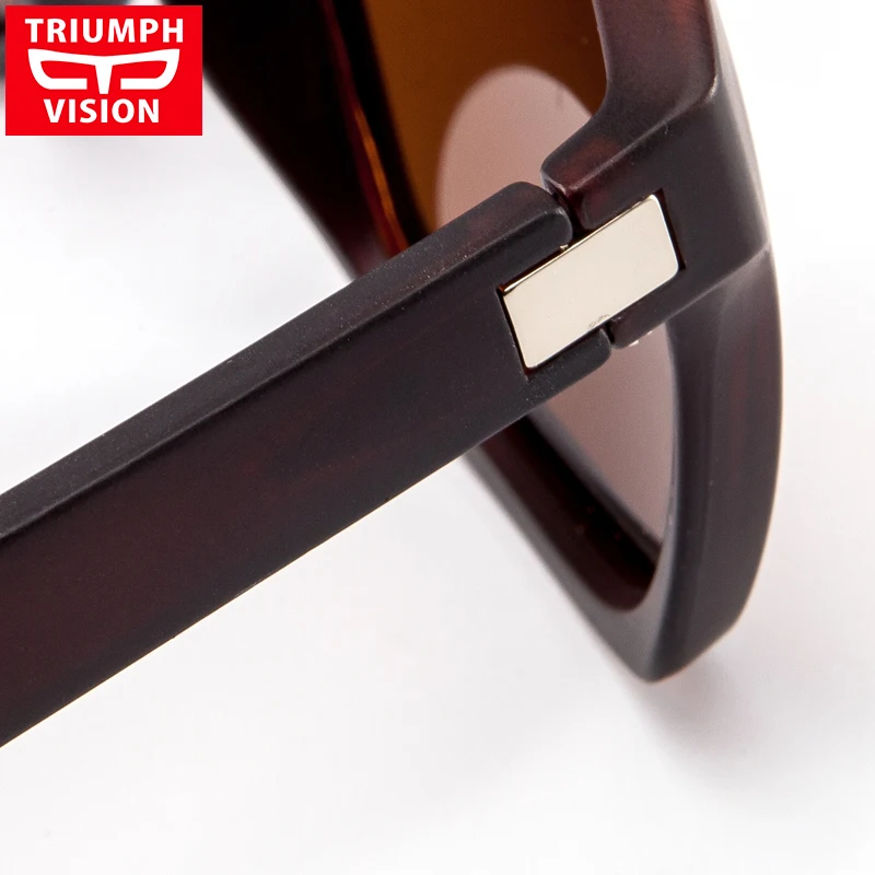 

TRIUMPH VISION Male Brown Square Sunglasses Polarized for driver Design Lunette Cool Anti-Glare Sun Glasses for men Oculos