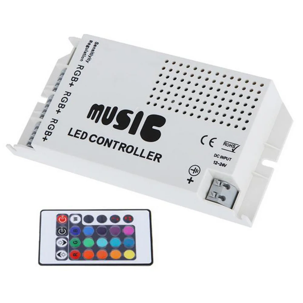 

24 Keys RGB Controller 12V 24V Music Sound Control Wireless IR Remote Control LED Controller Colorfuls Dimmer For LED Strips