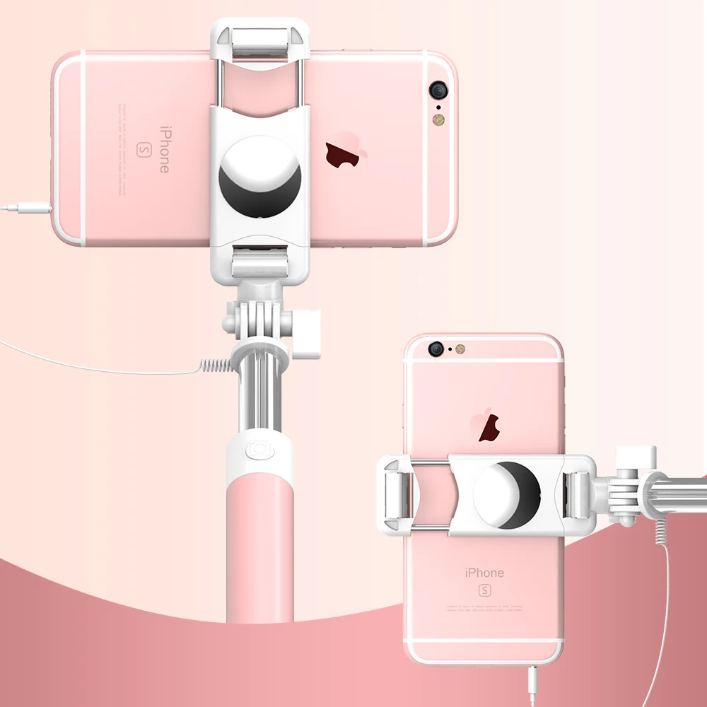Универсальный мини-монопод Macaron Цвета Выдвижная селфи палка для IPhone 6 S Plus 5 5S 360