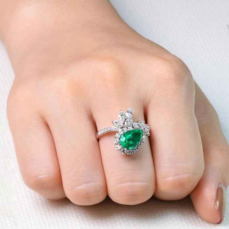 Кольцо с натуральным изумрудом 1 2ct до 3ct 14 к белое желтое золото 0 4 5 карат круглой