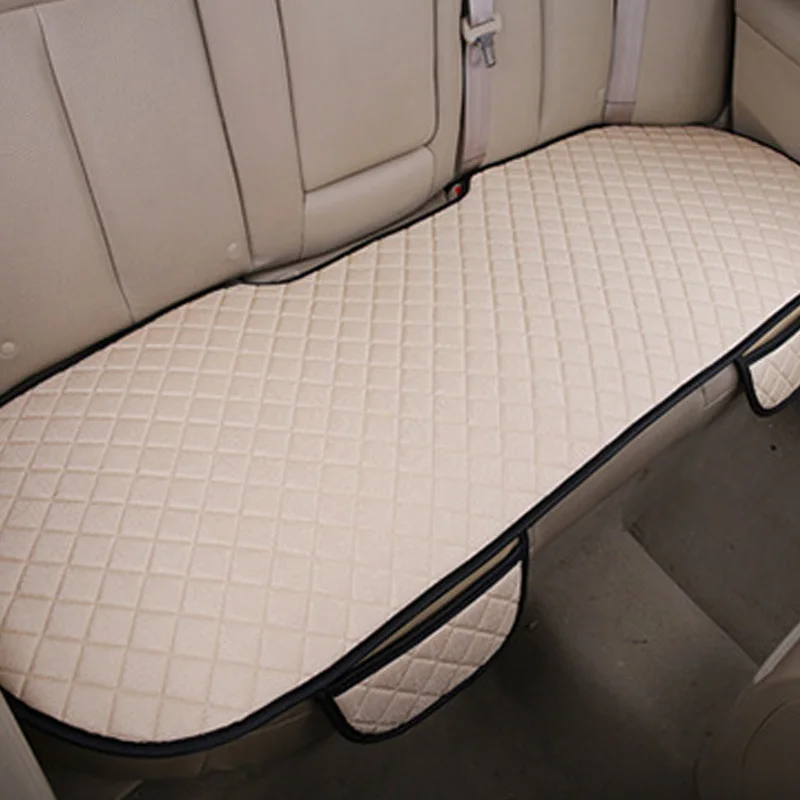 Beige Rear 1pc Автомобильный Стайлинг чехлы для сидений автомобиля из дышащего льна, чехлы для сидений автомобиля, набор универсальных автомобильных сидений, подушки, защитные аксессуары - Название цвета: Beige Rear 1pc