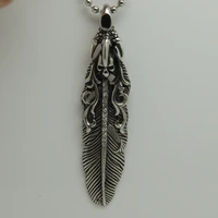 cool cz skull claw feather 316l stainless steel necklaces pendants free shipping men jewelry