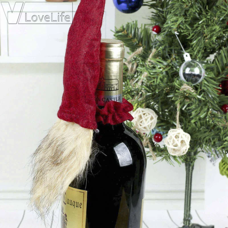 3 шт. скандинавский Санта Клаус карликовая кукла крышка для бутылки вина чехол