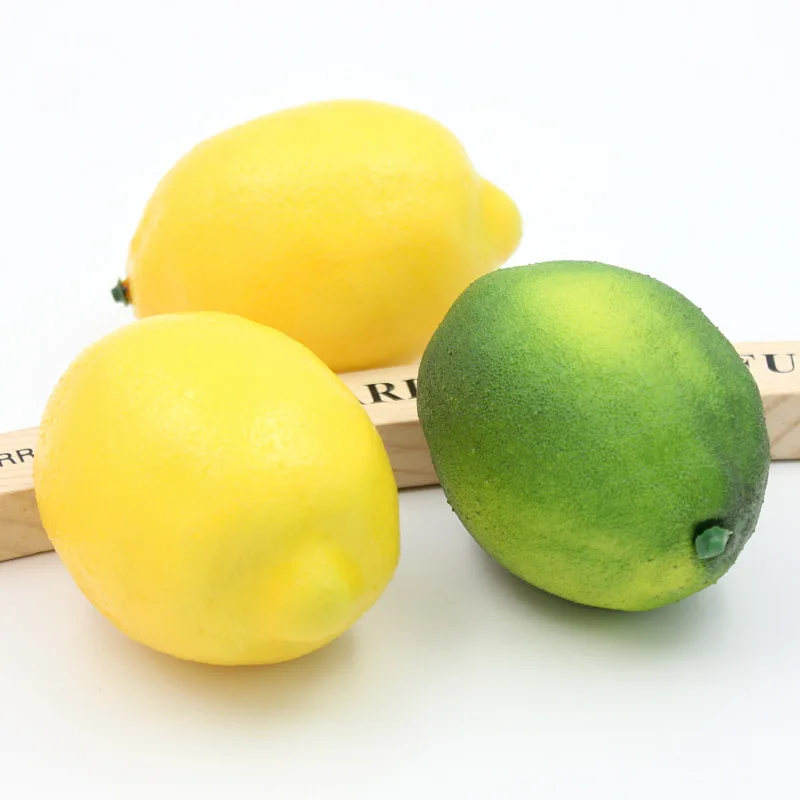 

Искусственные имитации фруктов, лимона, сада для детского сада, кухни, украшения ручной работы «сделай сам», зеленые и желтые, 4 шт., 9,5 см