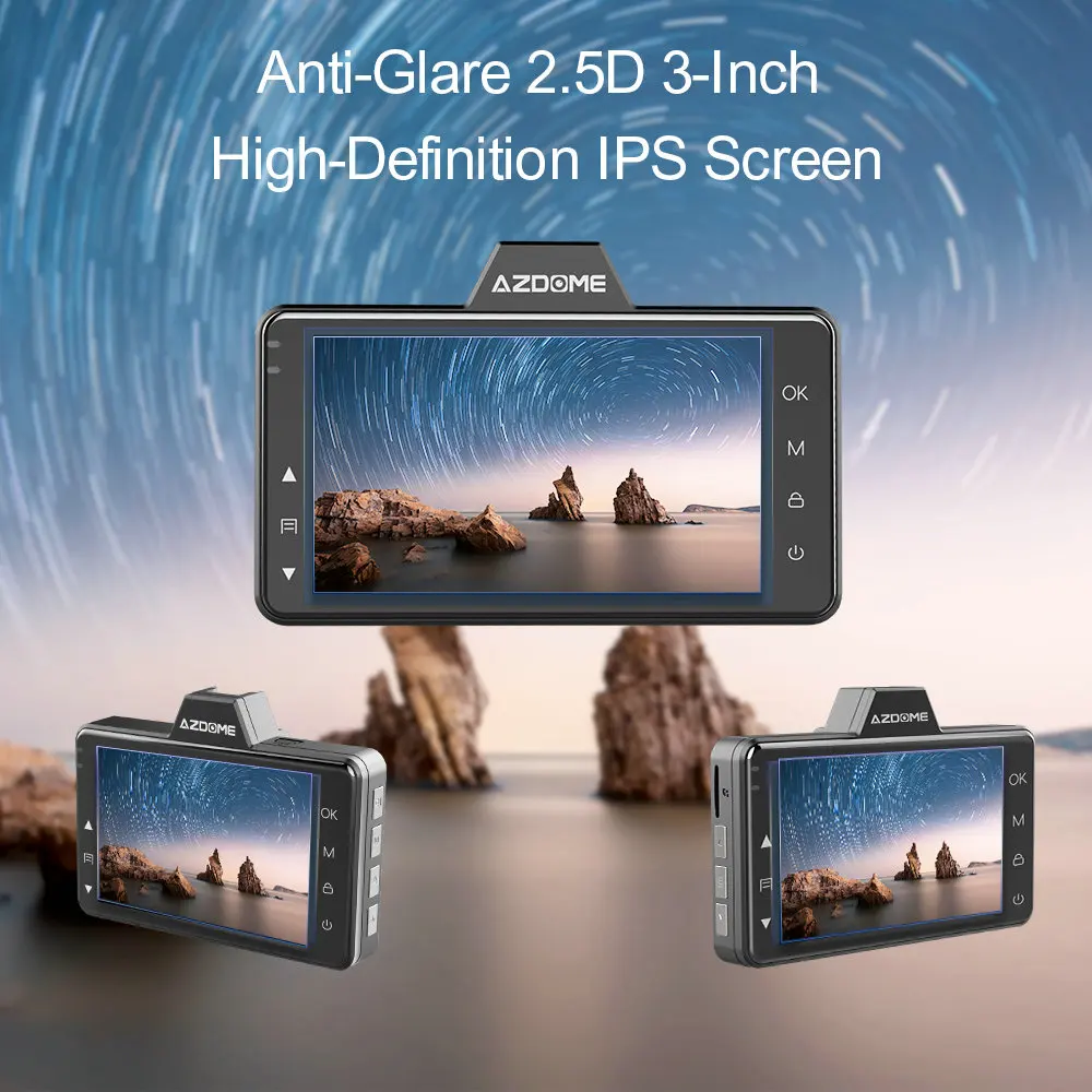 Azdome M01 HD 1080P 3 дюйма ips экран Автомобильный видеорегистратор 170 Широкий формат Видеорегистраторы для автомобилей Регистраторы Камера видео Регистраторы Dashcam Dash Камера