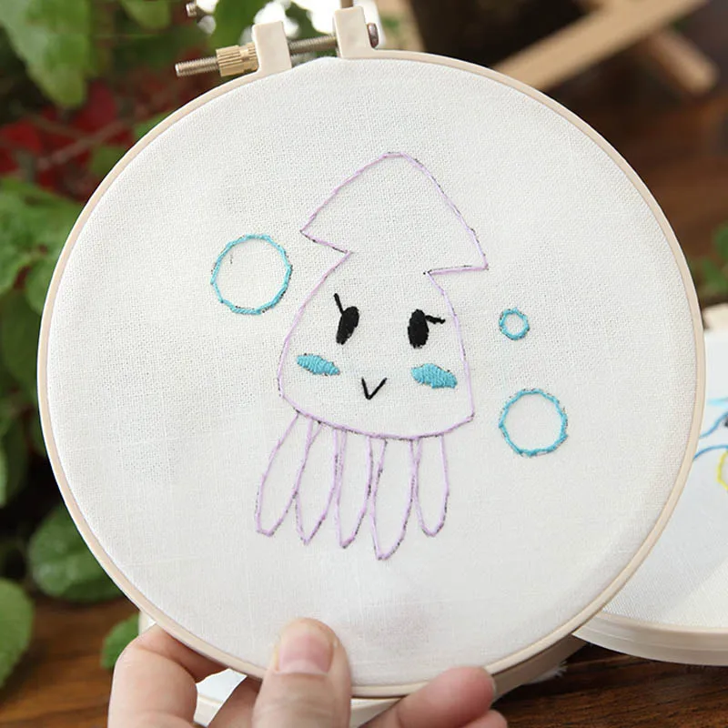 Легко мультфильм Рыба животное вышивка набор для начинающих детей рукоделие