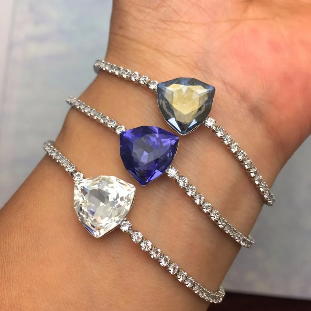 Год Bijoux Рождественский подарок ювелирных изделий с коробкой уникальный геометрический браслет с кристаллом от Swarovski для женщин