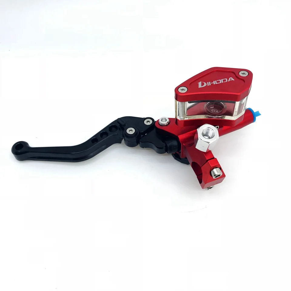 Red Left Pump CNC черный/красный/титан левый и правый насос гидравлических тормозов главный цилиндр рычаг или ручка сцепления с зеркальным монтажным отверстием - Цвет: Red Left Pump