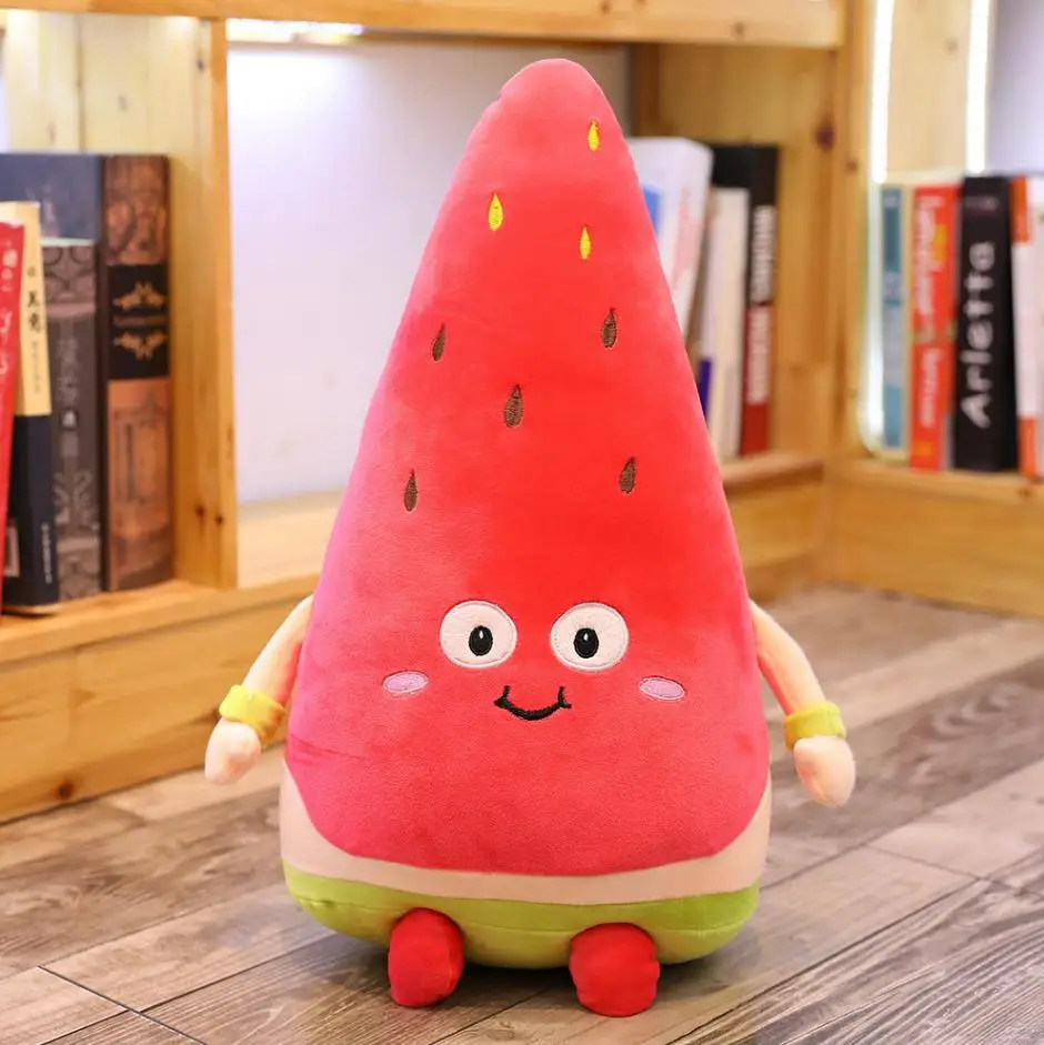 Watermelon 1 ед. 50/65 см kawaii фрукты подушка, плюшевая игрушка, прекрасная маленькая белая игрушка клубничный гриб арбуз морковь куклы мягкие игрушки для детей, игрушки в подарок на день рождения - Цвет: Watermelon