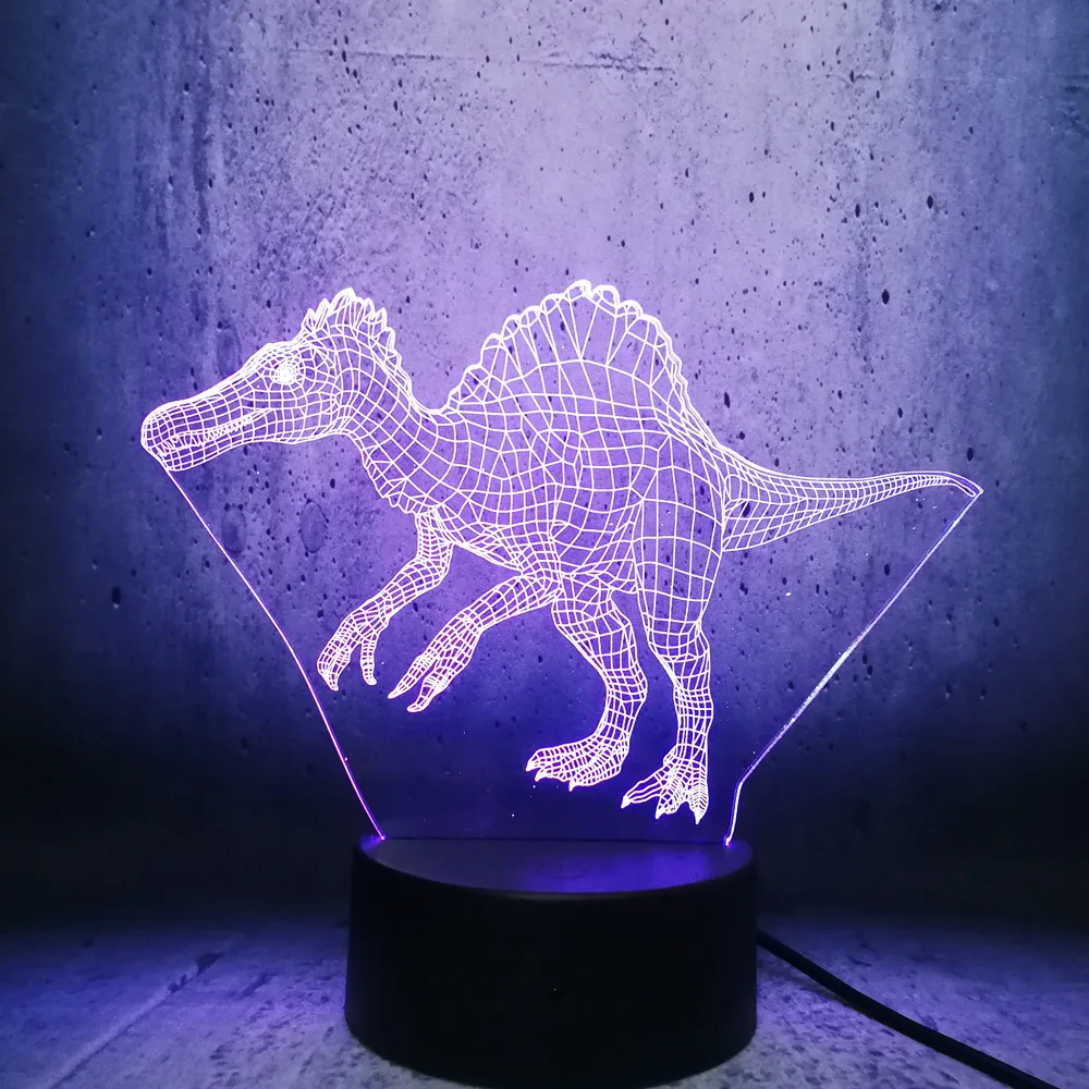 Jurassic park Dinosaur 3D USB LED Lamp Spinosaurus Figure Light Colorful Decoration Night lava Toy Animal movie fans | Лампы и