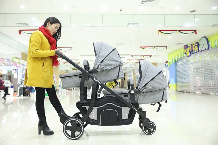 Shinybb twins детская коляска двусторонний светильник складной высокое качество двойной до и после тачки