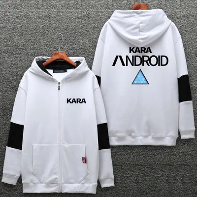 Игра Детройт: стать человеком Коннор RK800 и Кара косплей костюм толстовки Зимний свитер с длинными рукавами Повседневный свитер блузка - Цвет: KARA-3