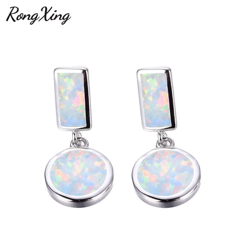 Женские серьги подвески с опалом серебристого цвета| |