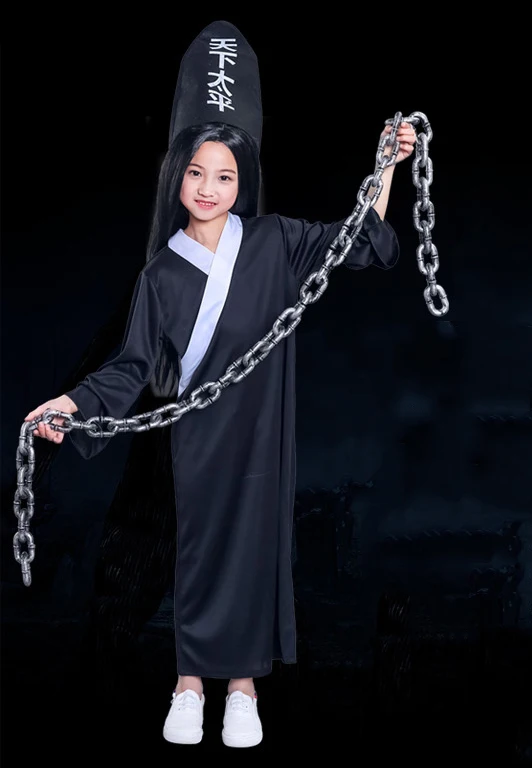 Kid Black police Wudang Taoist& Zombie халат Китайский Призрак Одежда Maoshan Daoshi Lin Zhengying фильм ловля призрак сценический костюм для косплея - Цвет: Kid Black police