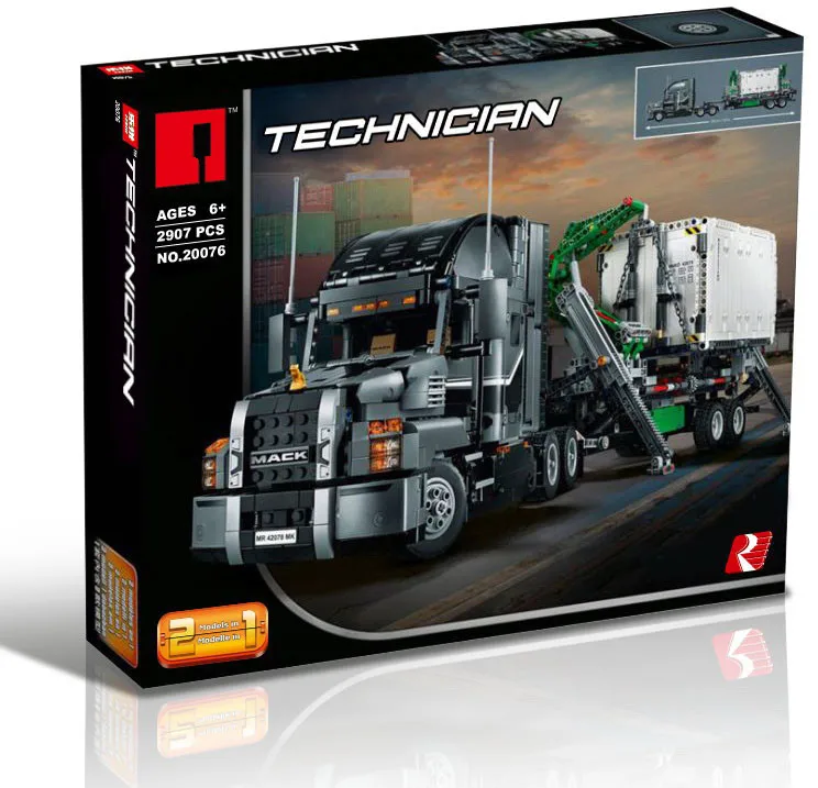 The Mack набор "большой грузовик" 20076 Technic серия 42078 строительные блоки, Наборы кубиков, развивающие игрушки, сборные детские подарки