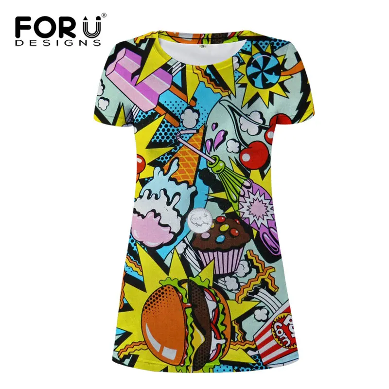 T0503CW FORUDESIGNS/ платье для девочек, летние пляжные платья для женщин, забавный Американский комикс, женские платья, женская одежда - Цвет: T0503CW