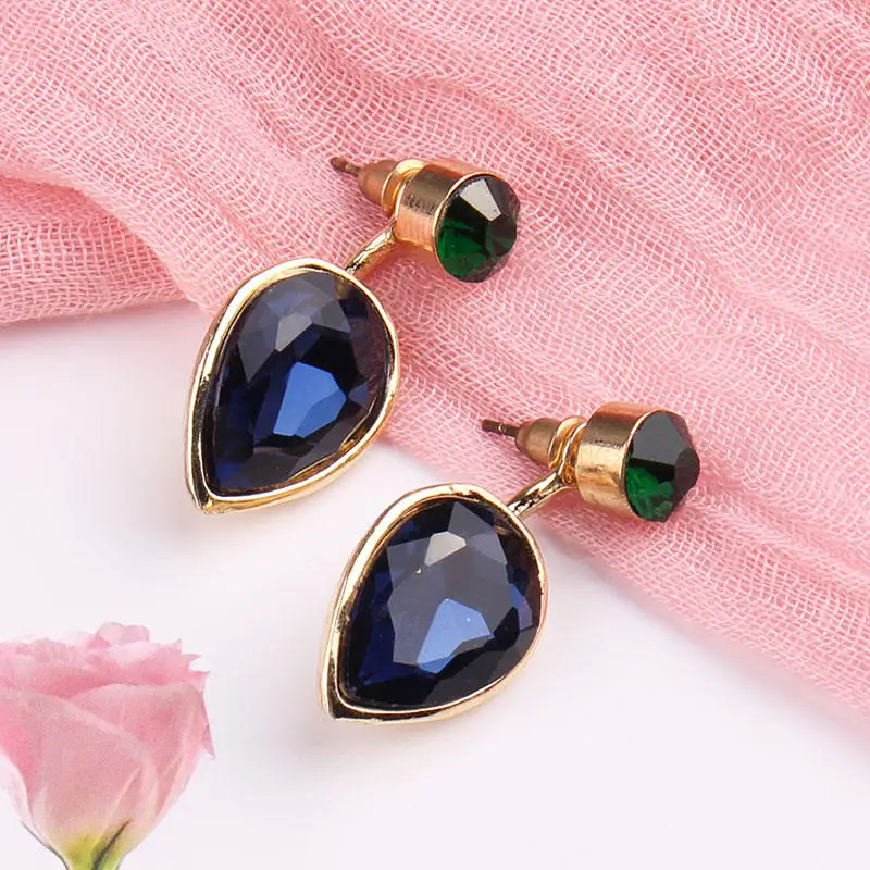 royal blue LUBOV, Разноцветные квадратные карамельные Висячие серьги, подвеска, модное ювелирное изделие для женщин, новые модные серьги для рождественской вечеринки, свадьбы - Окраска металла: royal blue