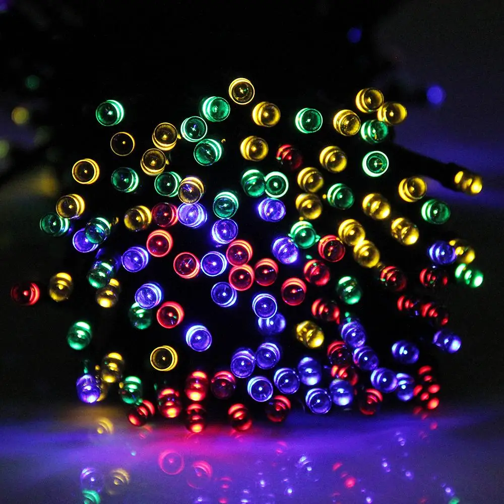 RGB Goodland светодиодный гирлянда 20 м сказочные огни 200 светодиодный s наружный для украшения освещения Солнечная панель светодиодный Рождественские огни - Испускаемый цвет: RGB