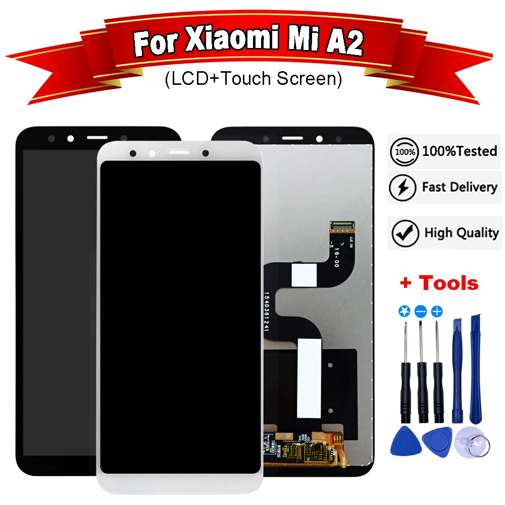 ЖК-дисплей с дигитайзером и сенсорным экраном для Xiaomi Mi A2 запасные части