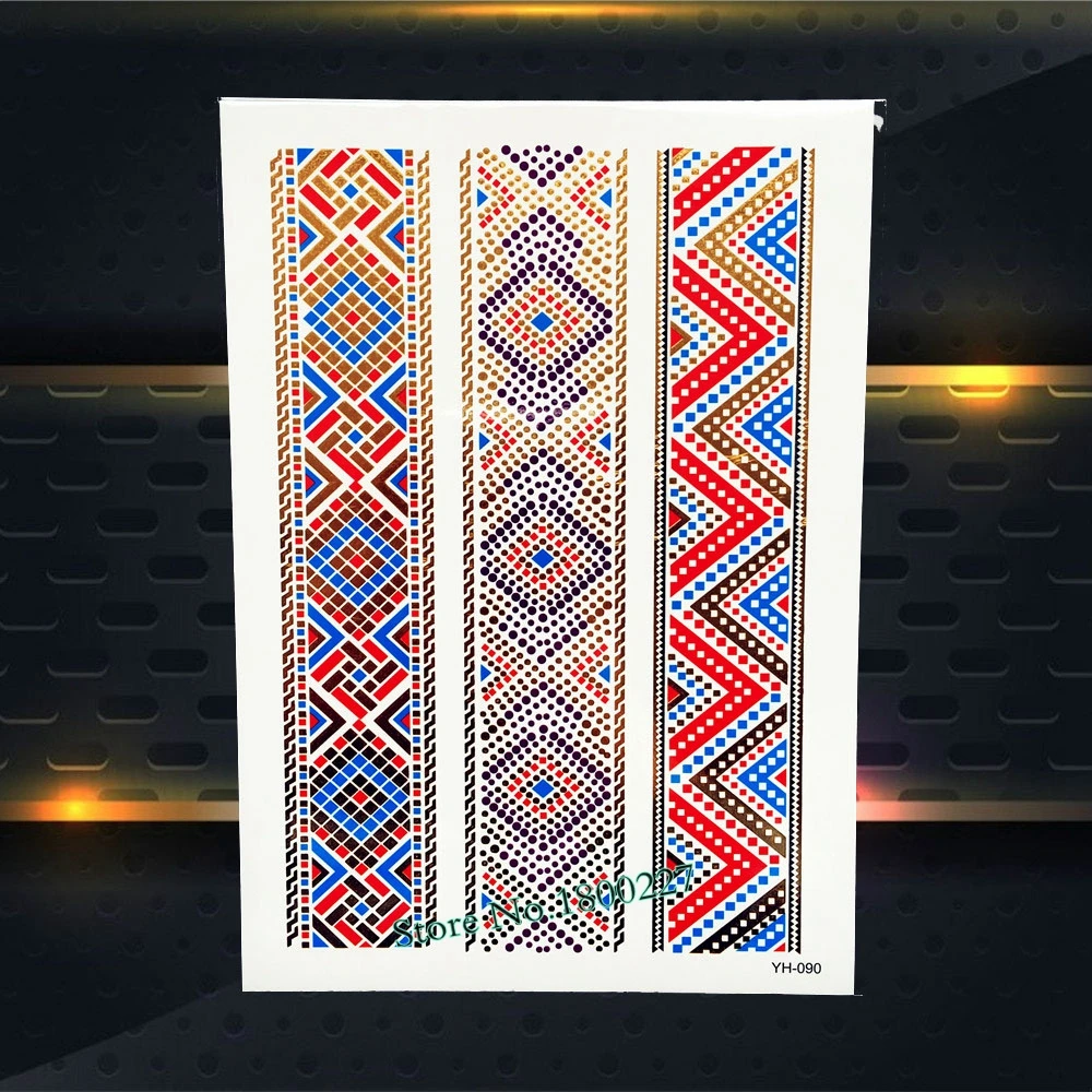 Тату золотой металлик милая бык Сова Птица перо узор Водонепроницаемый палец