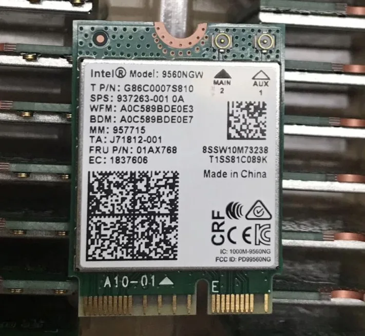 Двухдиапазонный беспроводной адаптер переменного тока для Intel 9560NGW 802.11ac NGFF Key E 2