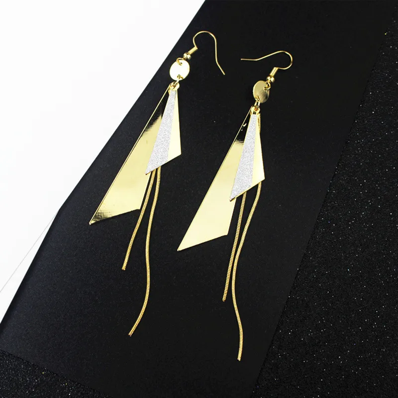 2018 корейский стиль Геометрическая блесток кисточкой мотаться серьги для Для