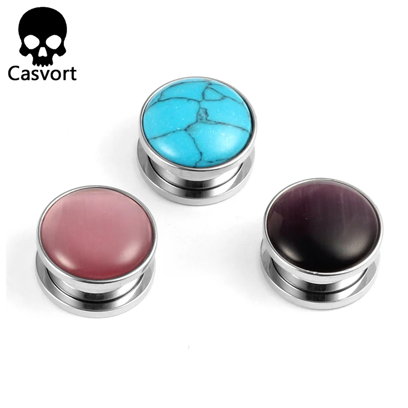 Casvort винтовые диаметры для ушей туннель, плаг, пирсинг кольцо расширитель шпильки носилки разноцветный пирсинг для тела ювелирные изделия серьги подарок