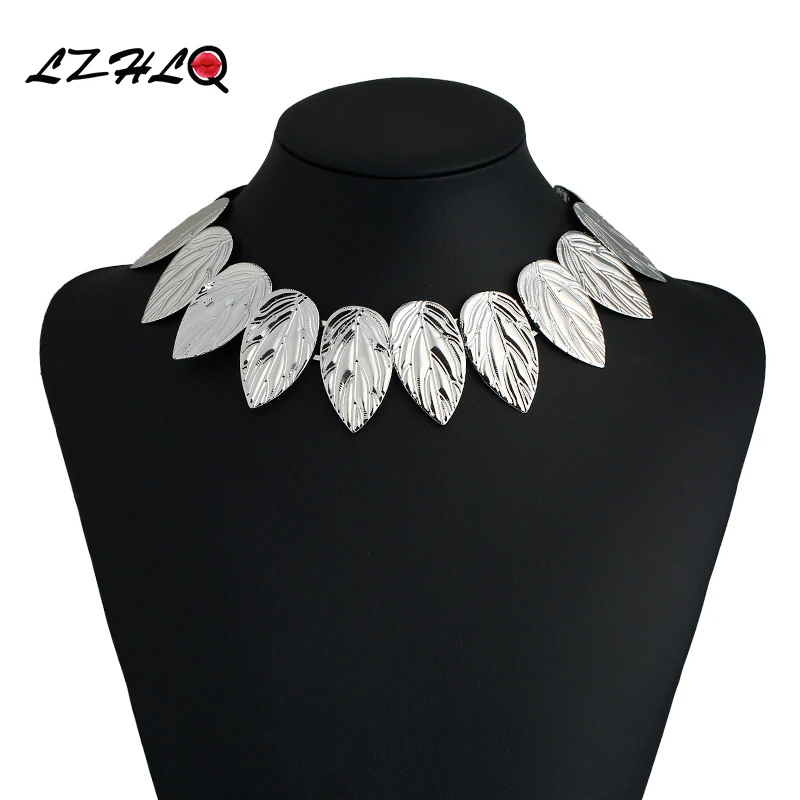 Ожерелье чокер LZHLQ с листьями из металла в стиле рок/панк/уличный|collier fashion|collier