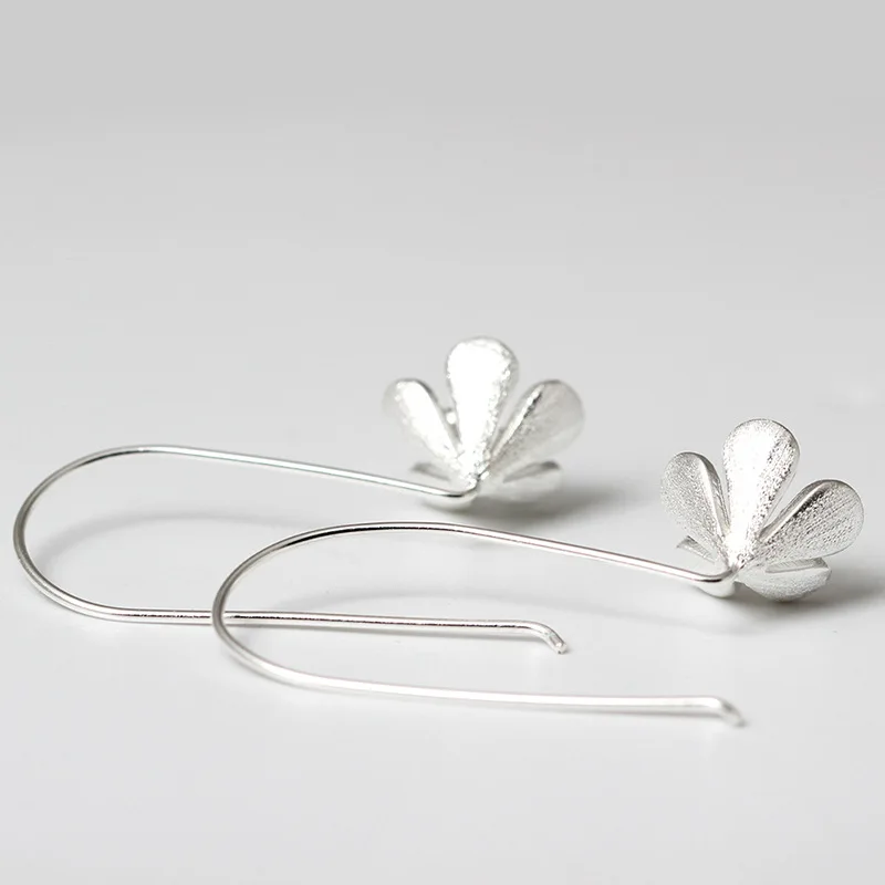 Древних путей 925 Серебряные серьги лепестки цветка женский кулон серебряные