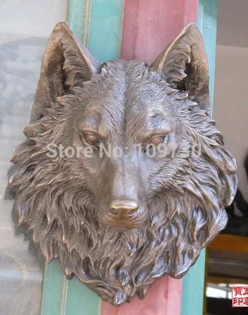P2022 16 &quotнастенные бронзовые художественные животные голова Волка маска духа Gnoll