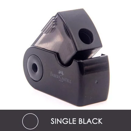 Single black 1 шт. FABER-CASTELL двухканальная точилка для карандашей с одним отверстием и двойным отверстием Многофункциональный канцелярский инструмент для офиса - Цвет: Single black