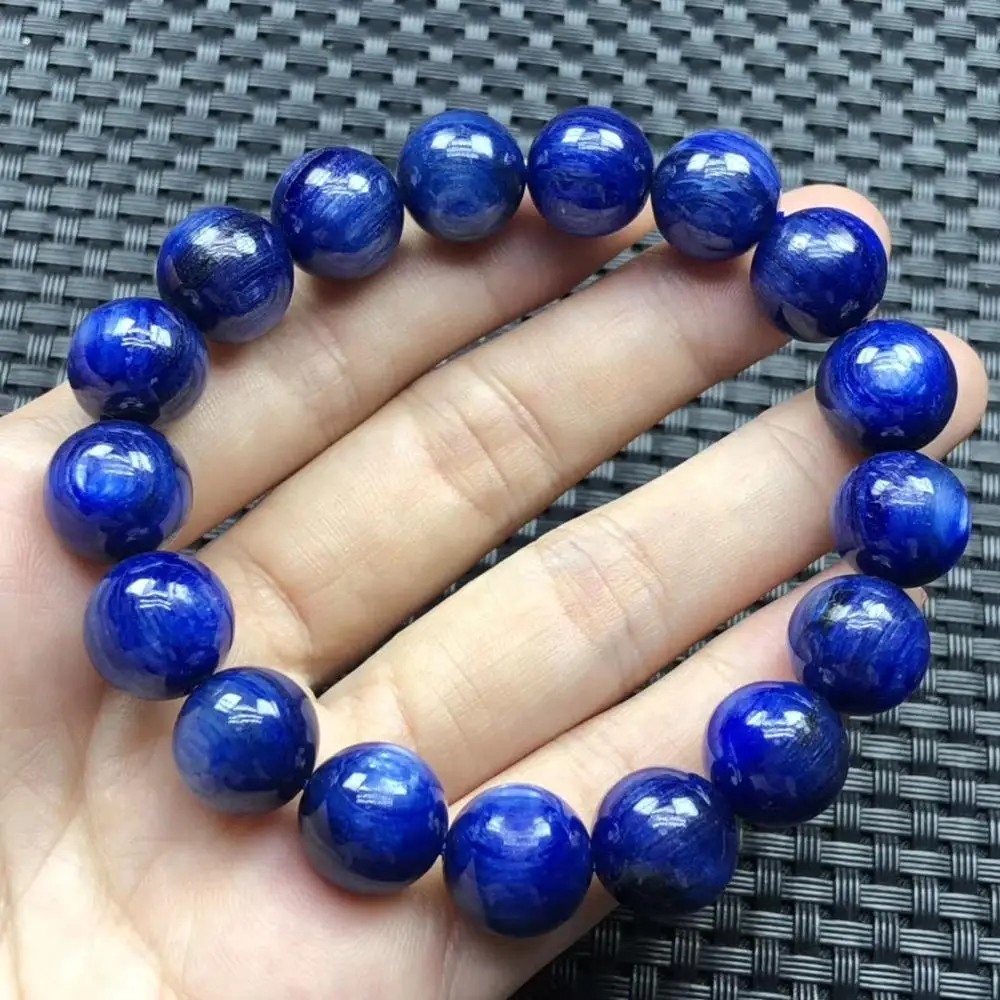 Подлинный синий кианит драгоценный камень круглый шарик растягивающийся
